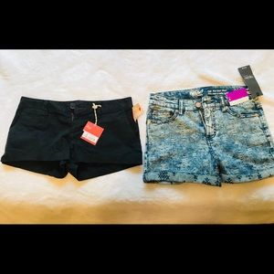 Never worn! 1 black short. 1 jean short.